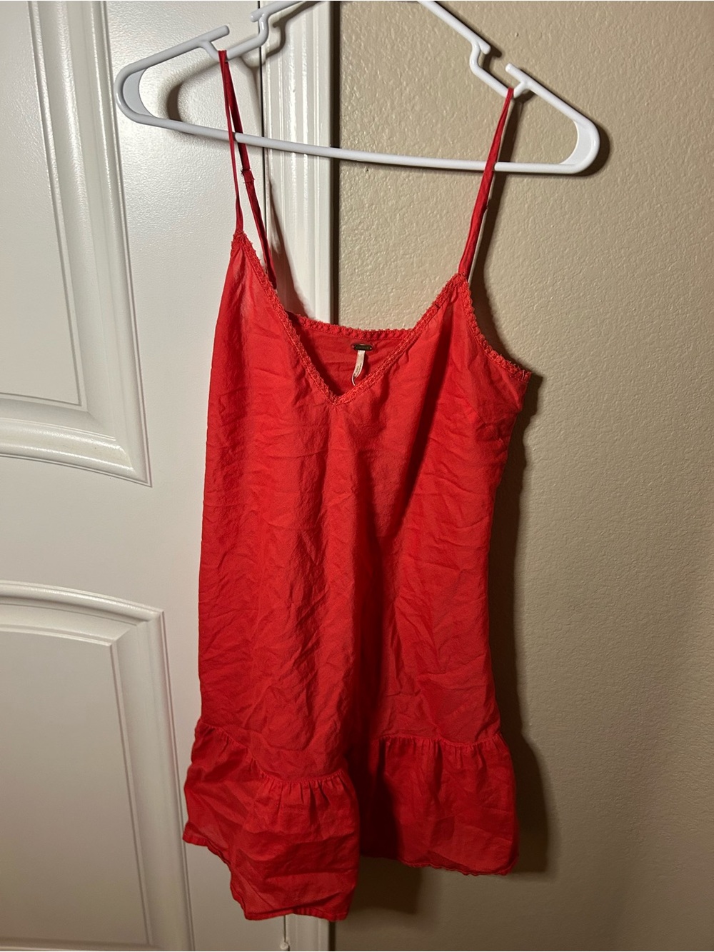 Free People Bright Red Spaghetti-Strap One-Piece